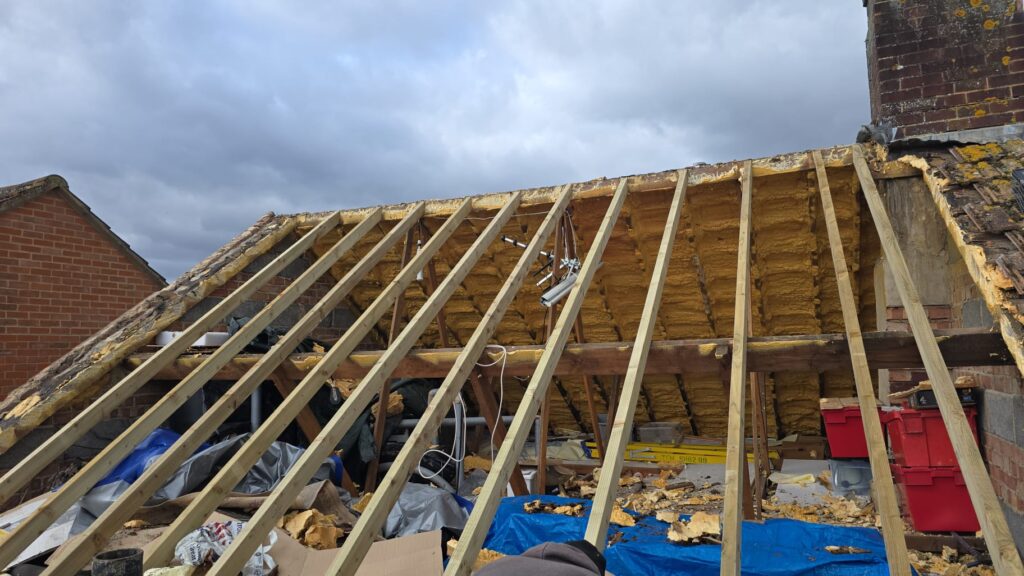 This is a photo of completed roof spray foam removal job in West Sussex.